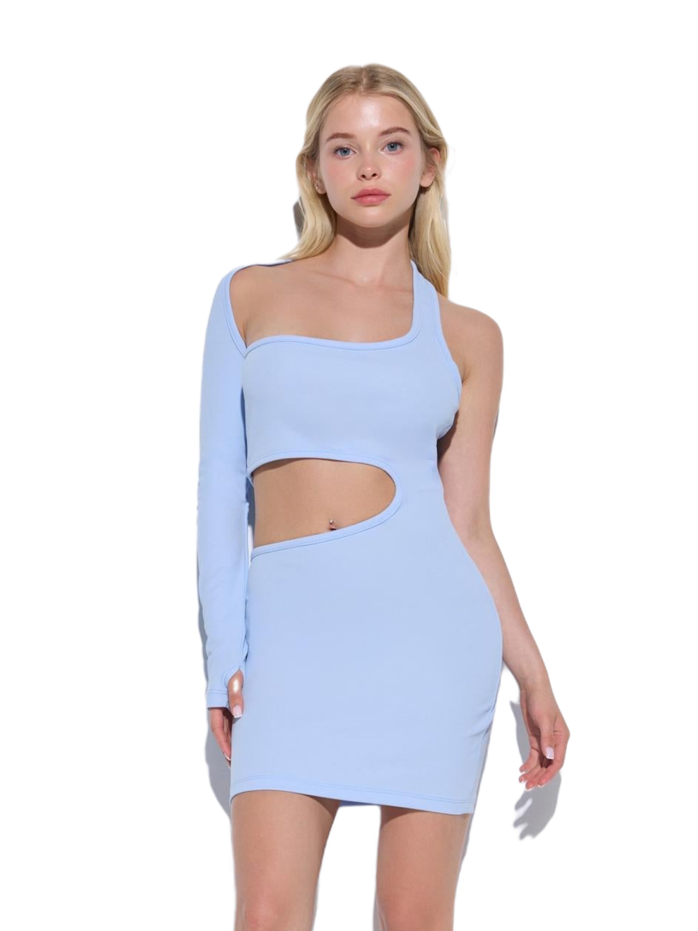 No Matter What Dress in Blue: front