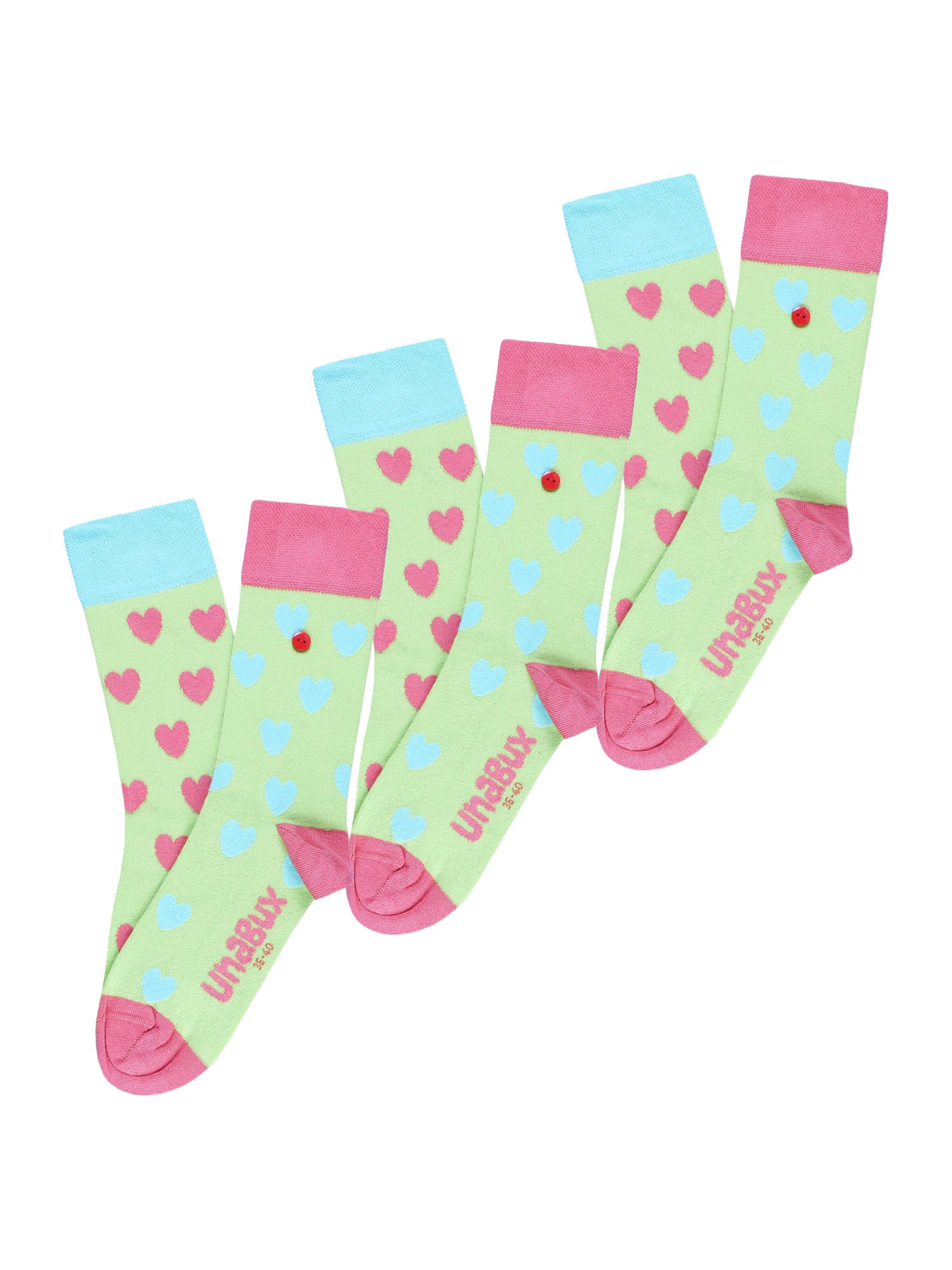 UNABUX Freizeitsocken ' GRUMBLE IN THE JUNGLE ' in Grün: Vorderseite