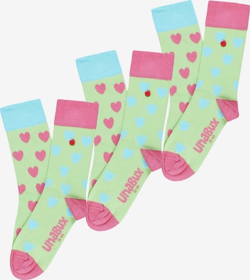 UNABUX Socks ' GRUMBLE IN THE JUNGLE ' in Green: front