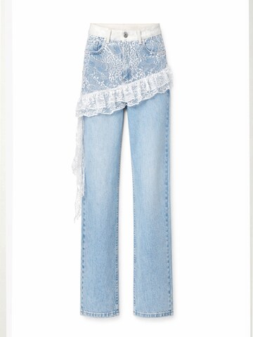IT'S BASIC Regular Jeans 'LACE STRAIGHT HIGH RISE JEANS' in Blauw: voorkant