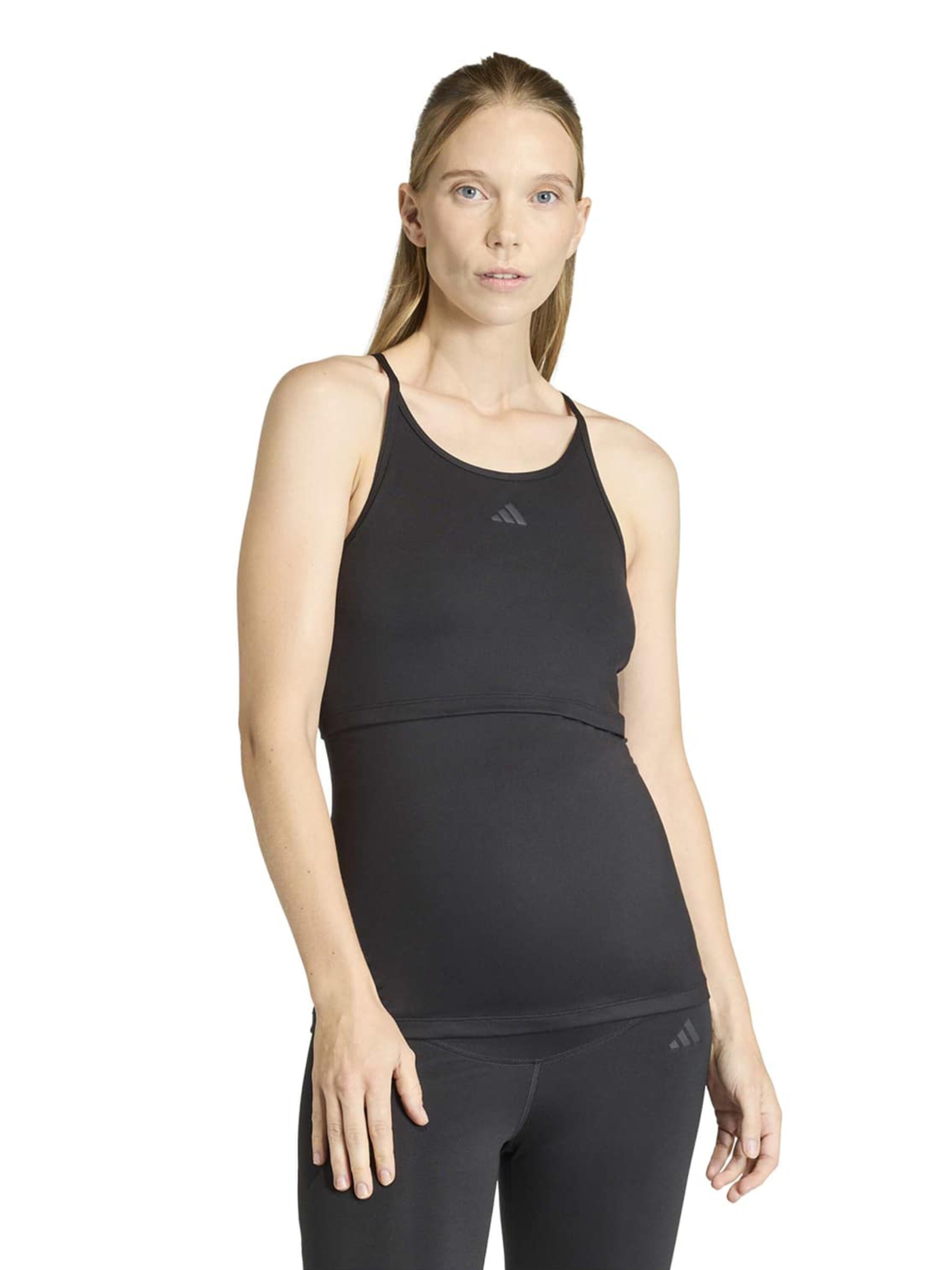 juoda ADIDAS PERFORMANCE Sportiniai marškinėliai be rankovių: priekis