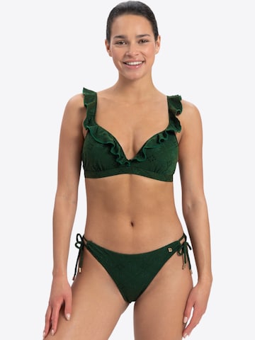 Beachlife Triangle Bikini Top in Green: front