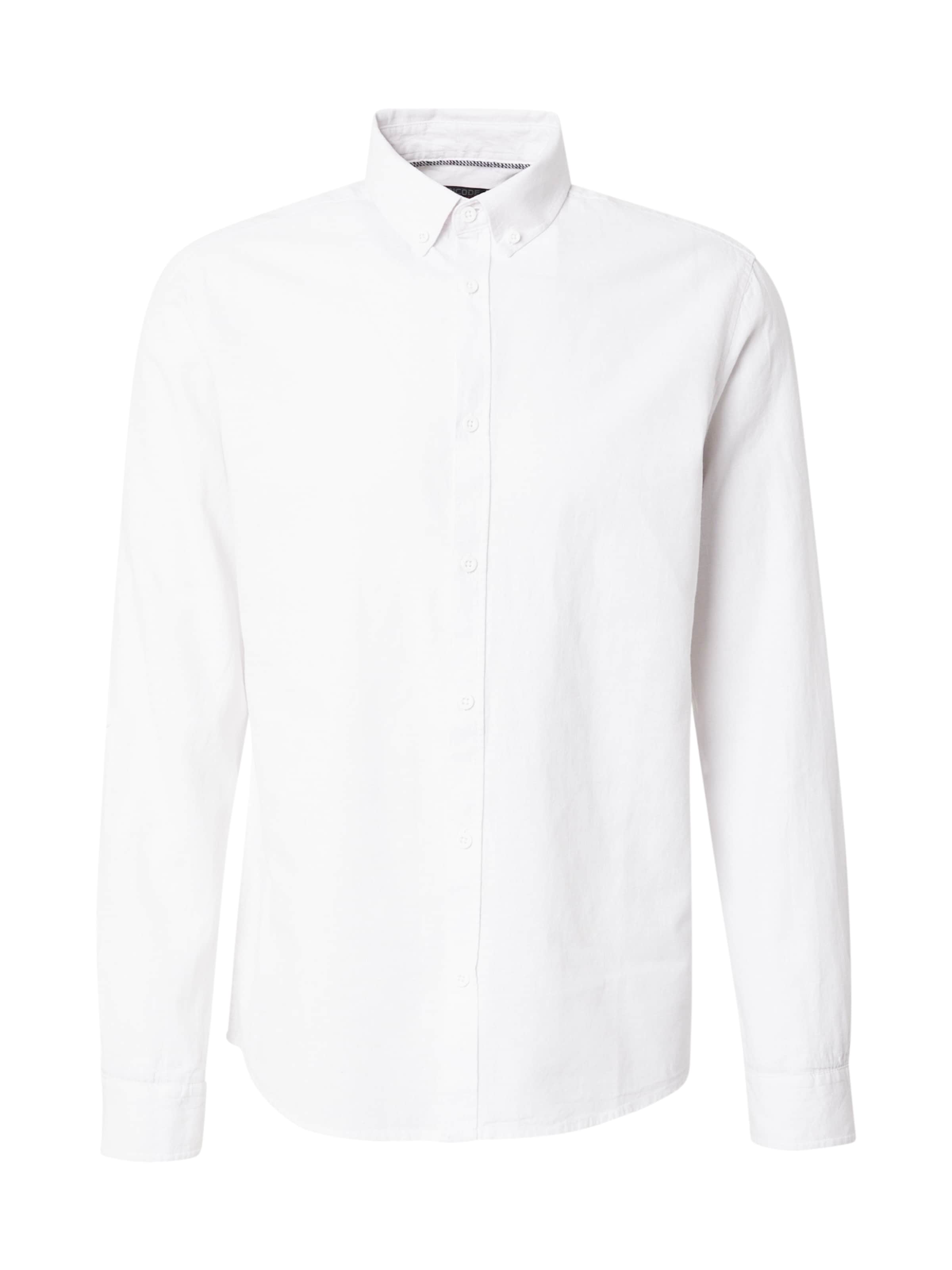 INDICODE JEANS - Ajuste regular Camisa 'Brayden' en blanco: frente