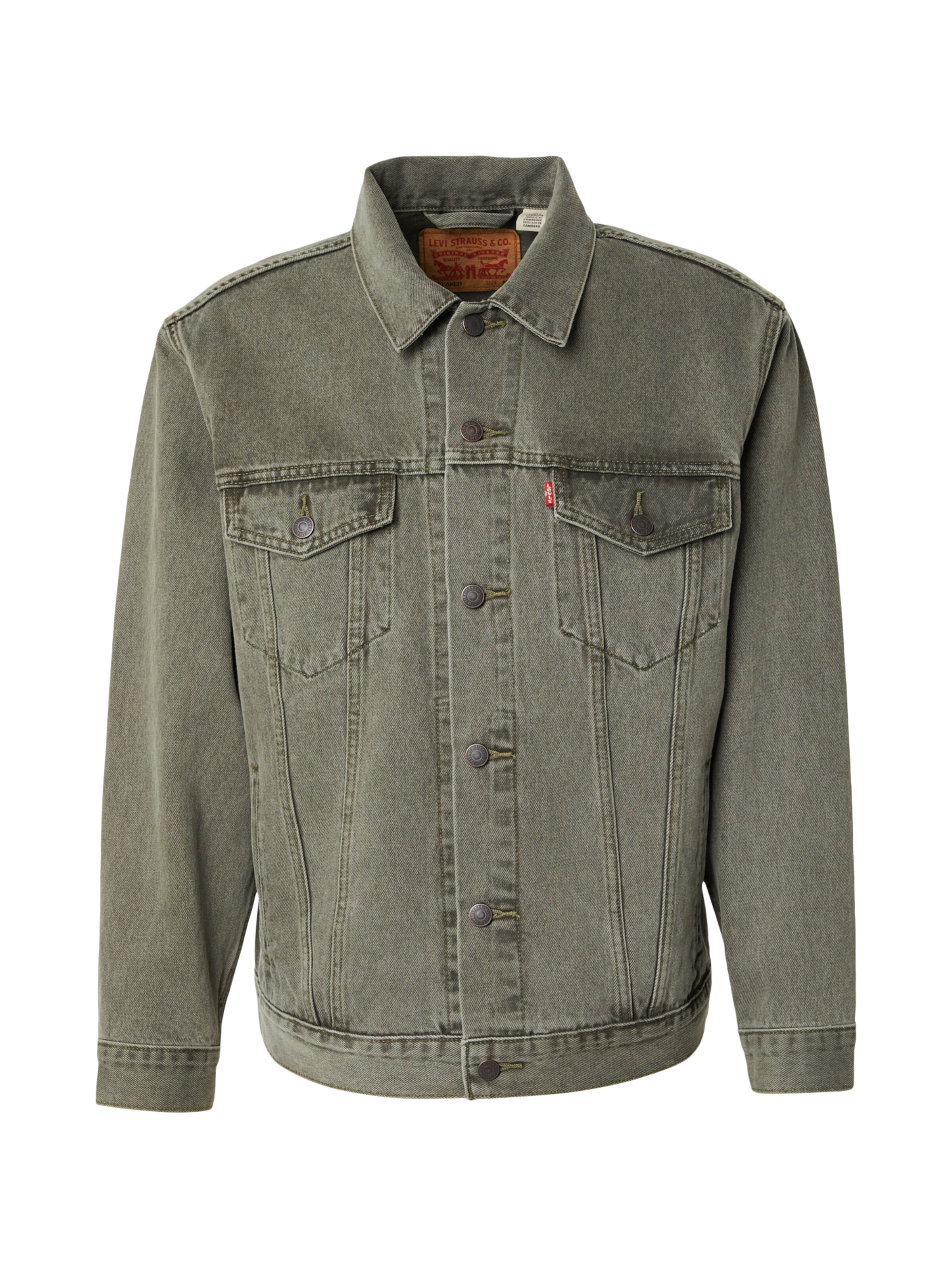 LEVI'S ® Tussenjas 'NEW RELAXED FIT TRUCKER' in Groen: voorkant