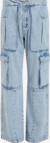 AllSaints Wide leg Cargojeans in Blauw: voorkant