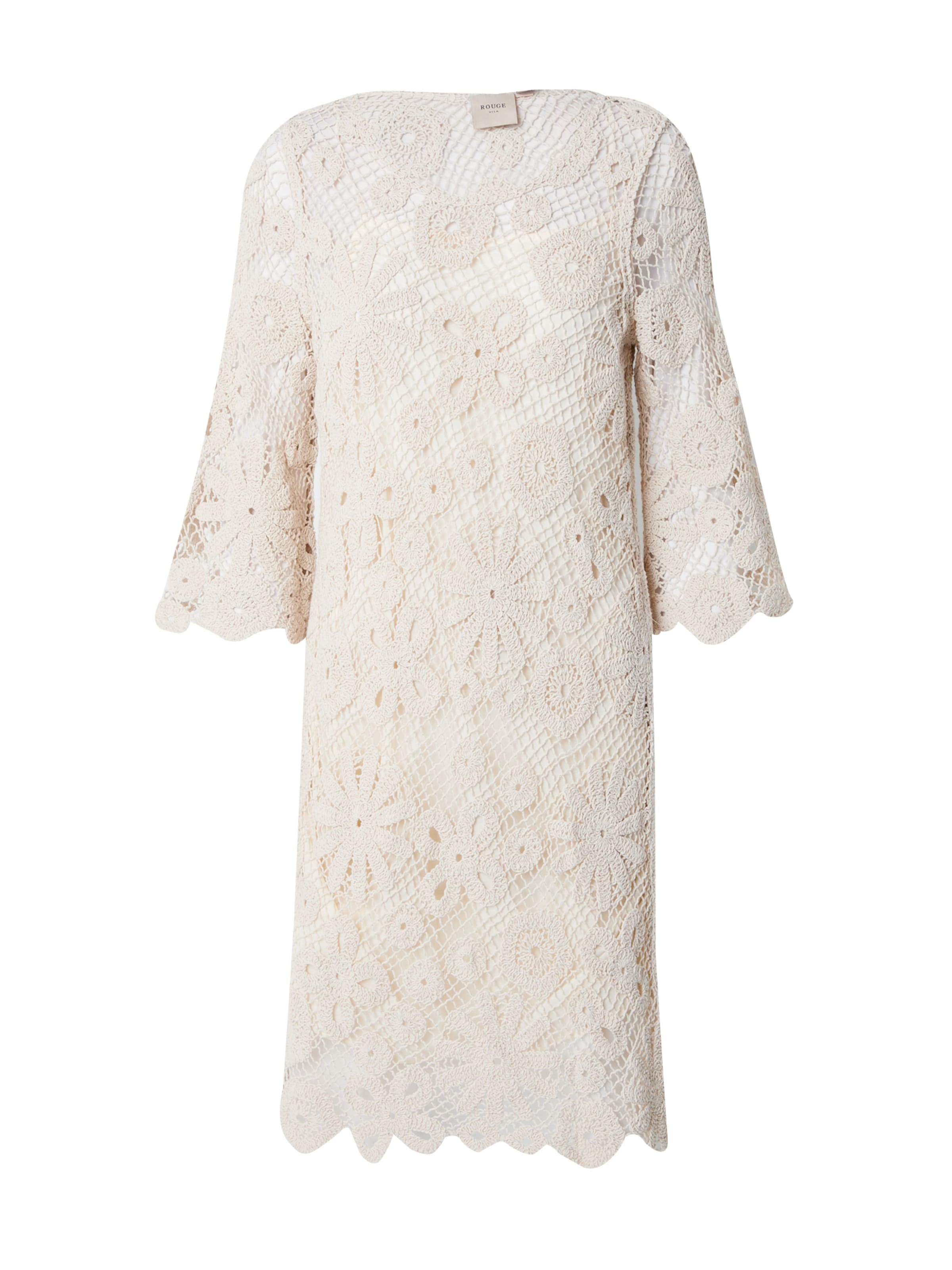 VILA ROUGE EDIT Kootud kleit 'VIBRODIE', värv beež: eest vaates