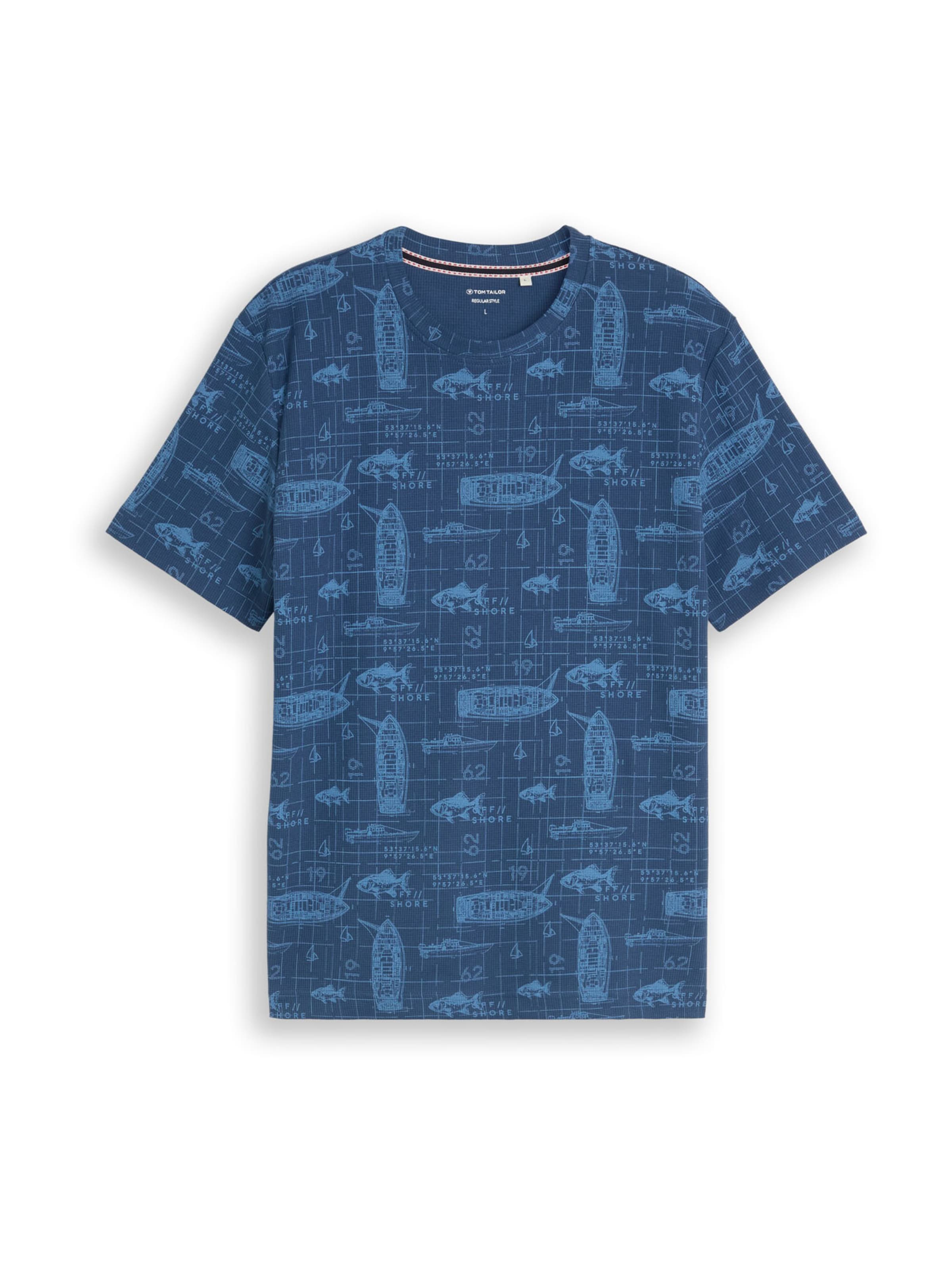 Tricou de la TOM TAILOR pe albastru: față