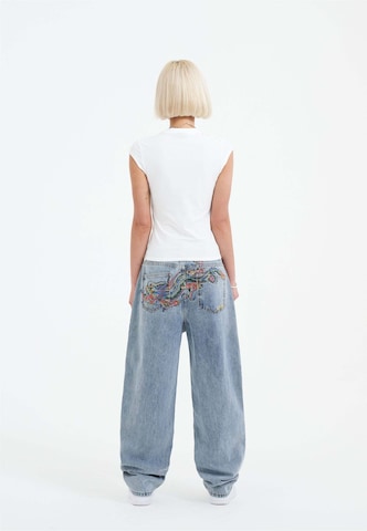mėlyna Ed Hardy „Baggy“ Džinsai 'Crystal Crawler'