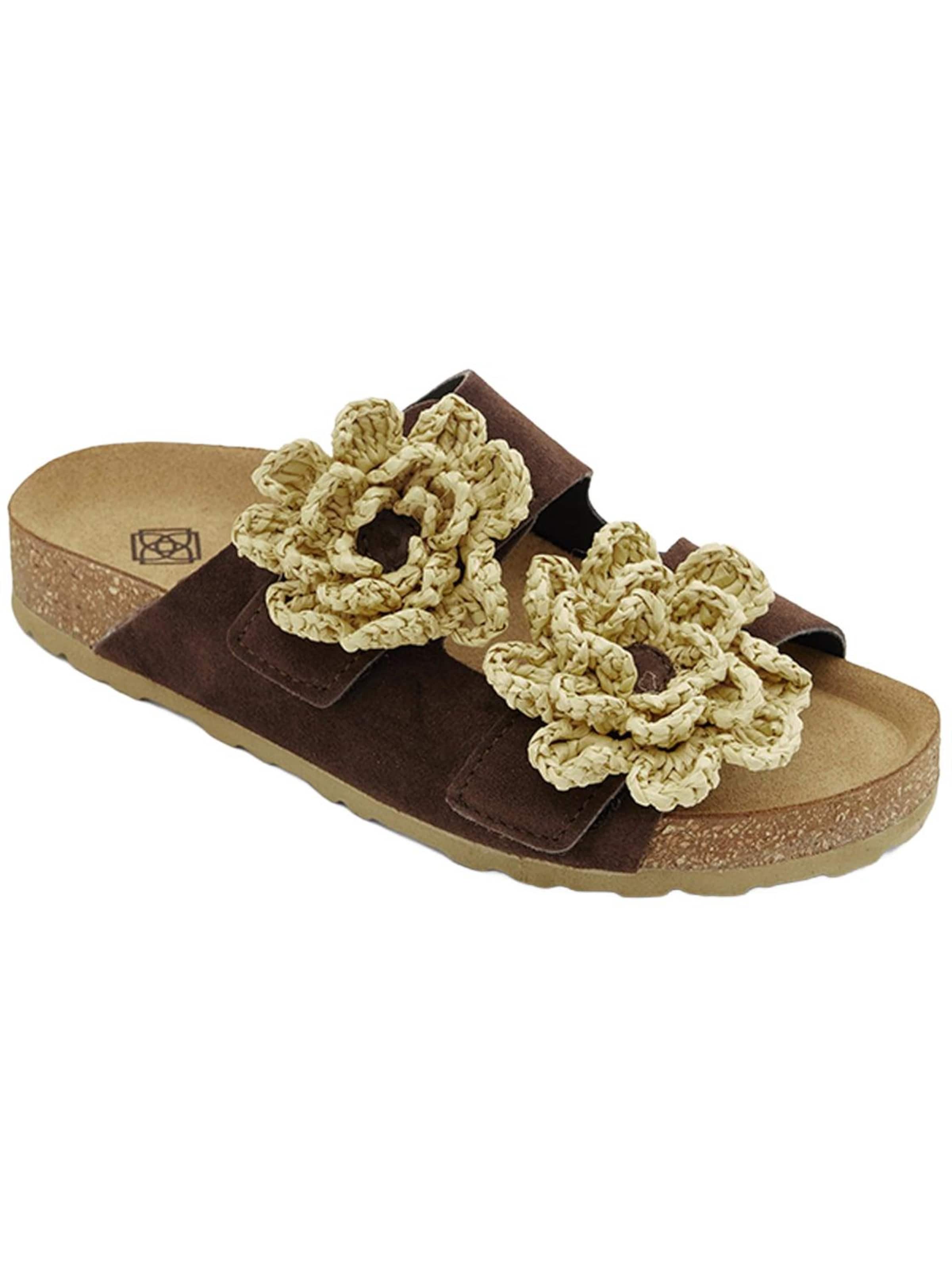 Desa - Zapatos abiertos en marrón: frente