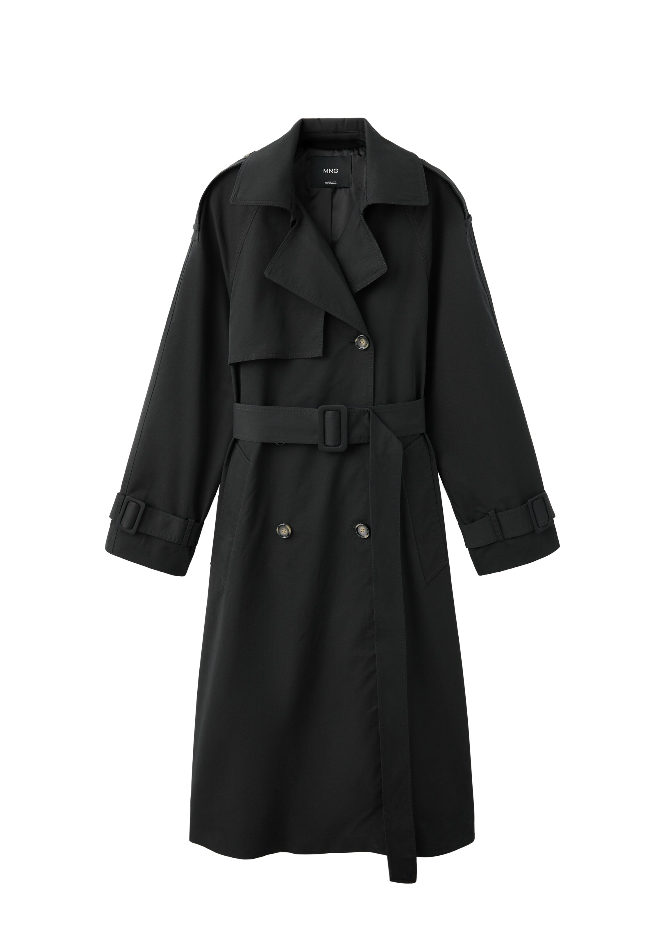 MANGO Between-seasons coat 'ANGELA' in Black: front