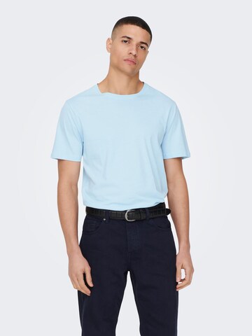 Only & Sons Regular Fit T-Shirt 'Matt' in Blau: Vorderseite