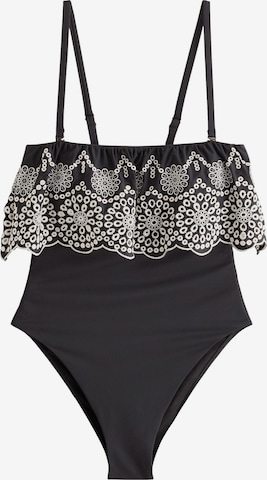 juoda Next Bandeau Maudymosi kostiumėlis: priekis