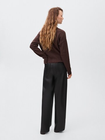 MANGO TEEN Wide leg Trousers 'Fivepu' in Black