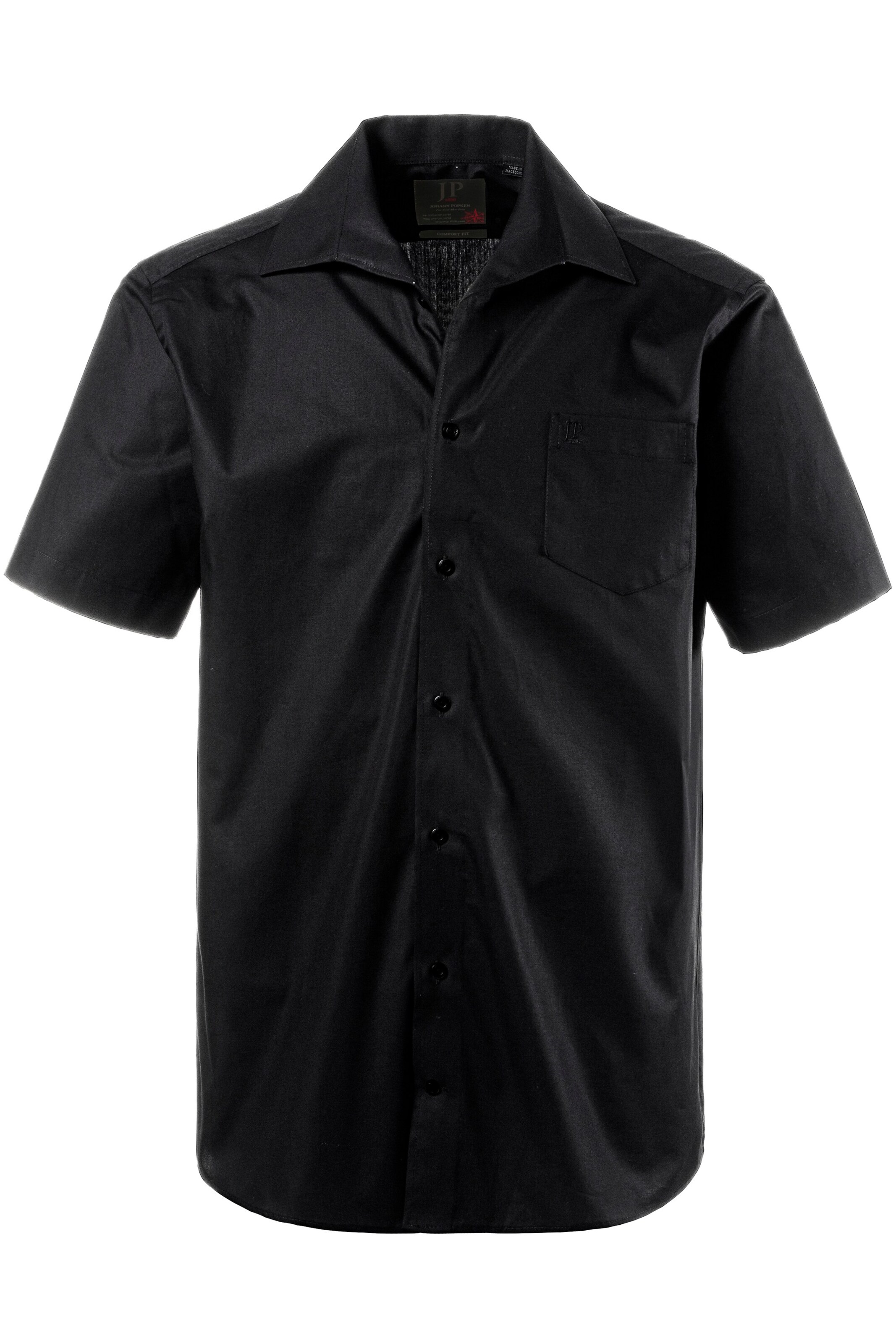 JP1880 Regular fit Overhemd in Zwart: voorkant