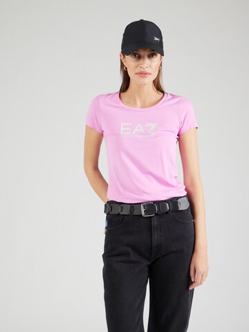 T-shirt EA7 Emporio Armani en rose : devant