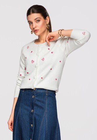 Ombre Knit cardigan 'Swcd' in White