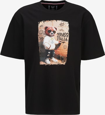 19V69 ITALIA - Camiseta 'Tamaro Streetart' en negro: frente