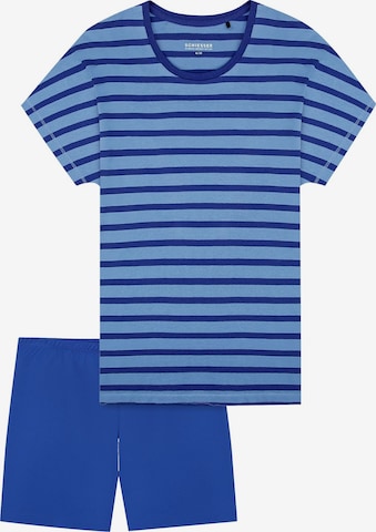 SCHIESSER - Pijama de pantalón corto 'Casual Essentials' en azul: frente