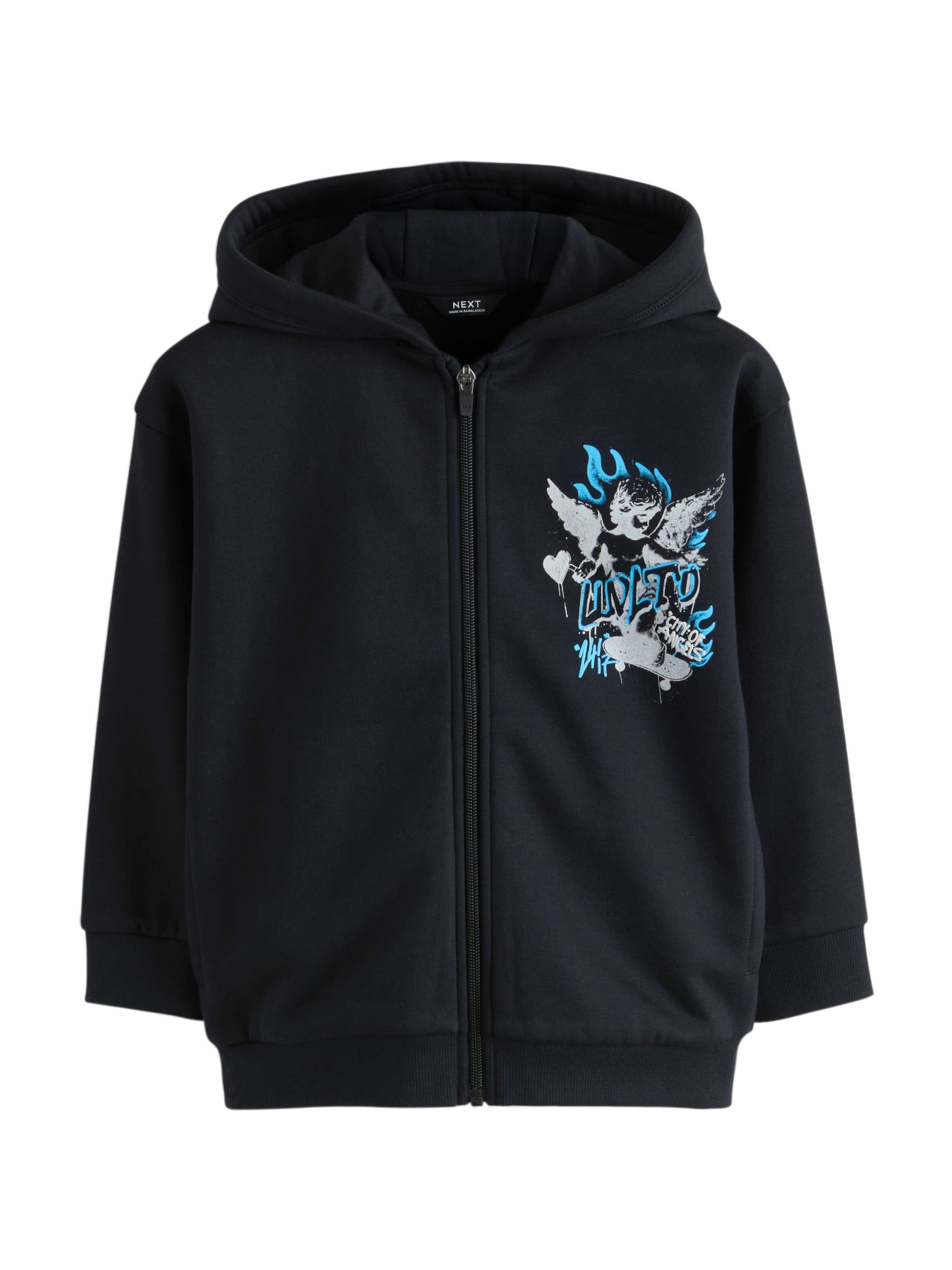 Next Sweatjacke in Schwarz: Vorderseite