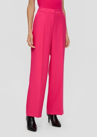 s.Oliver BLACK LABEL Wide leg Trousers with creases in Pink: front