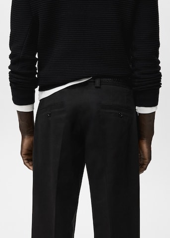 MANGO MAN Regular Pleated Pants 'Koda' in Black