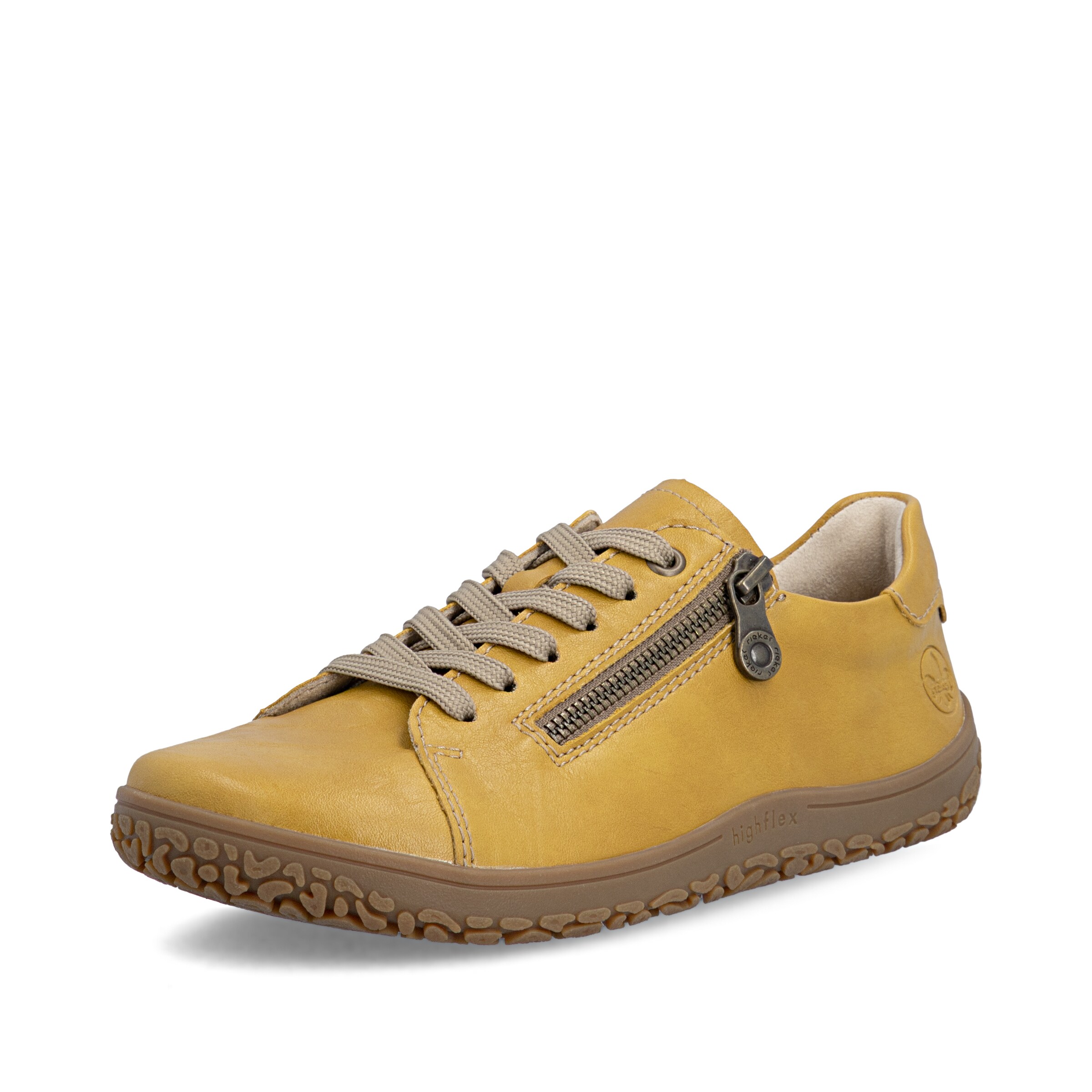 Baskets basses Rieker en jaune : devant