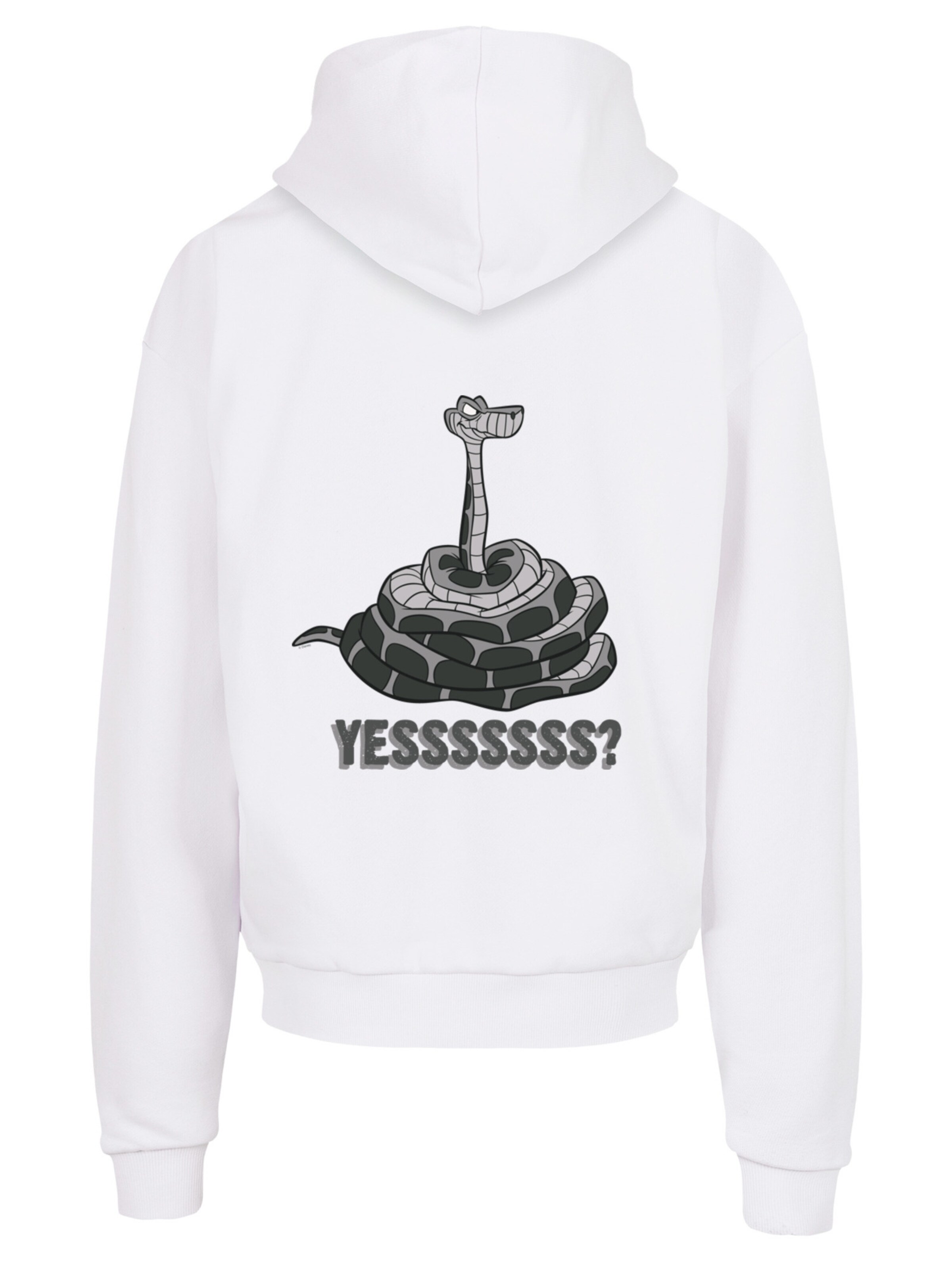 F4NT4STIC Sweatshirt 'Disney The Jungle Book Kaa Yesssss and Disney' in White: front