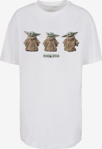 F4NT4STIC Oversized Shirt 'Star Wars The Mandalorian The Child Poses' in White: front