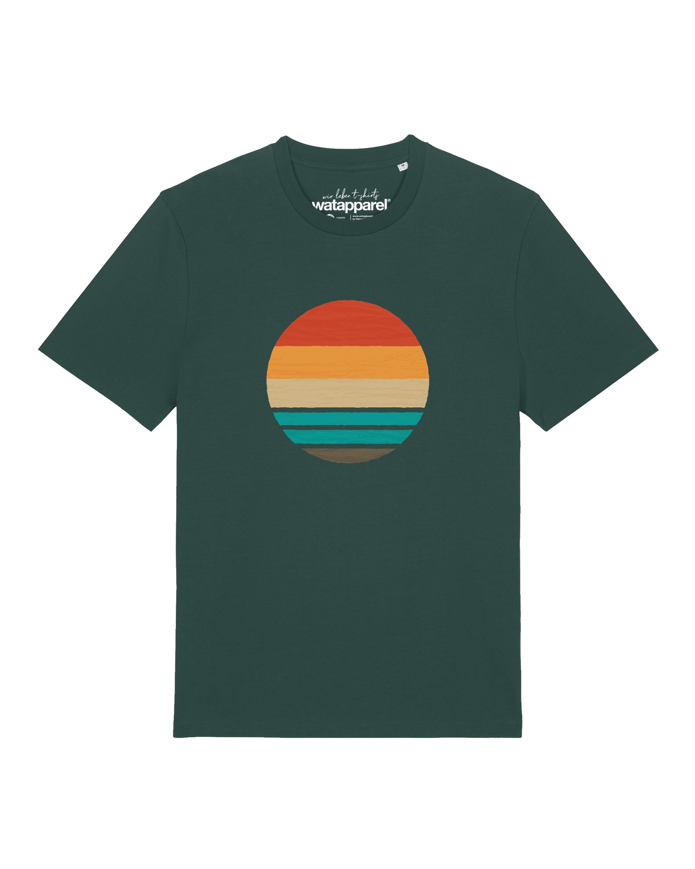 T-Shirt 'Retro Sunset Ocean' Watapparel en vert : devant