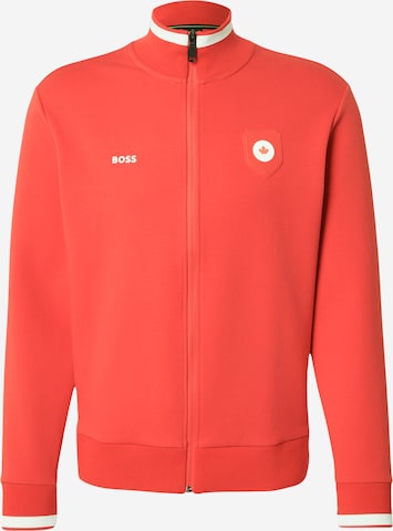 Veste de survêtement BOSS en rouge : devant
