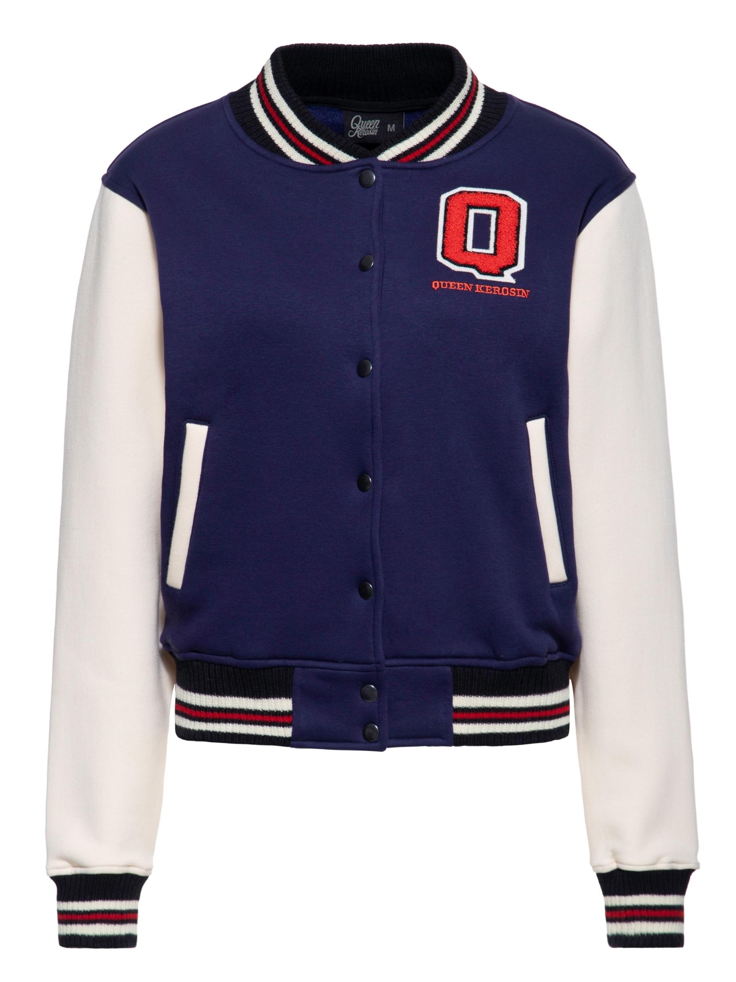 Queen Kerosin Übergangsjacke 'Q' in Blau: Vorderseite