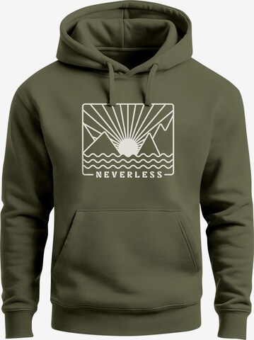 Neverless Sweatshirt 'Sonnenuntergang' in Green: front