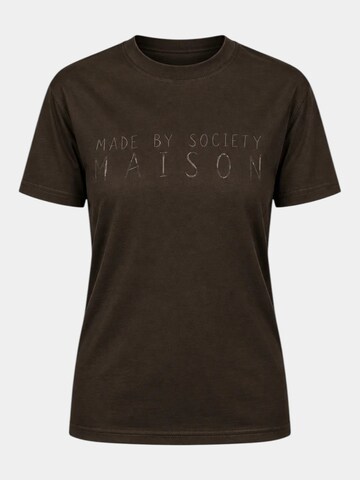 Made By Society Shirt 'Obscura T-Shirt - T27473' in Brown