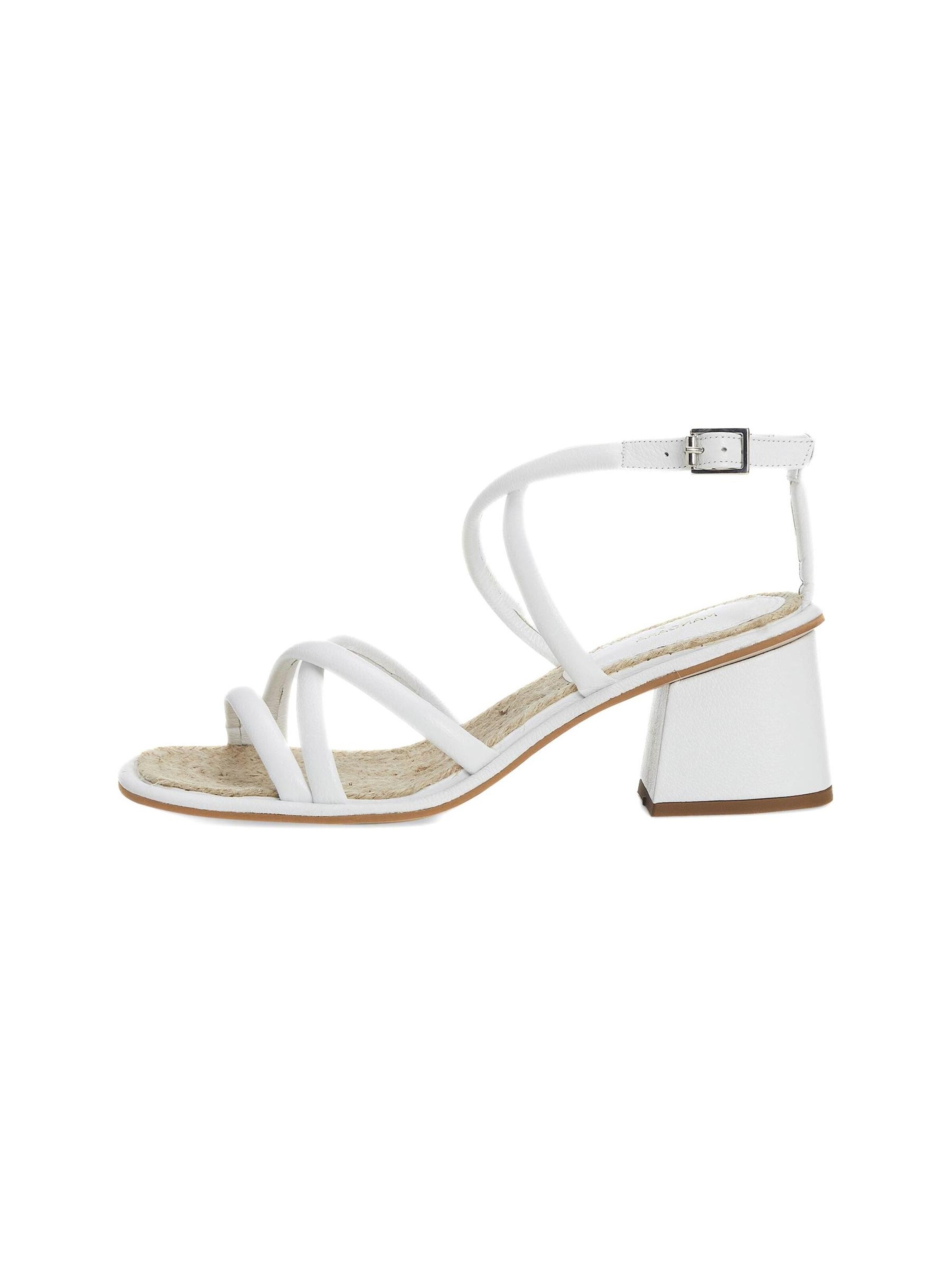 Sandalo con cinturino di Mangara Atelier in bianco: frontale