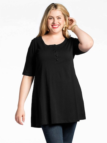 Yoek Tunic ' COTTON ' in Black: front