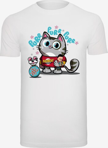 F4NT4STIC Shirt 'Bazinga Kitty' in Wit: voorkant