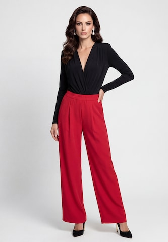 faina - Loosefit Calças com pregas em vermelho