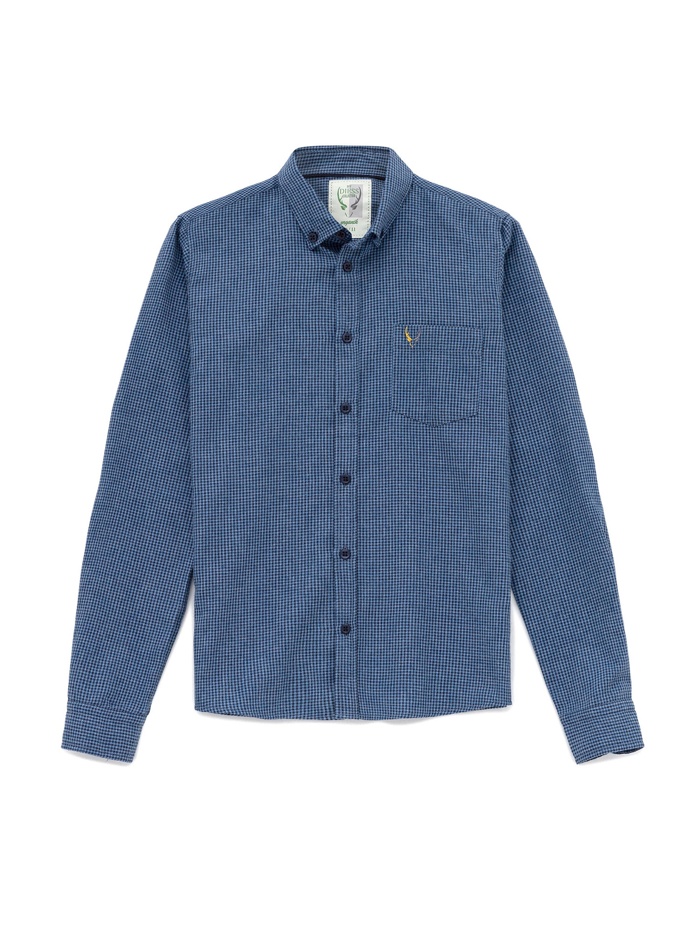 By Diess Collection Rovný strih Košeľa - Modrá: predná strana