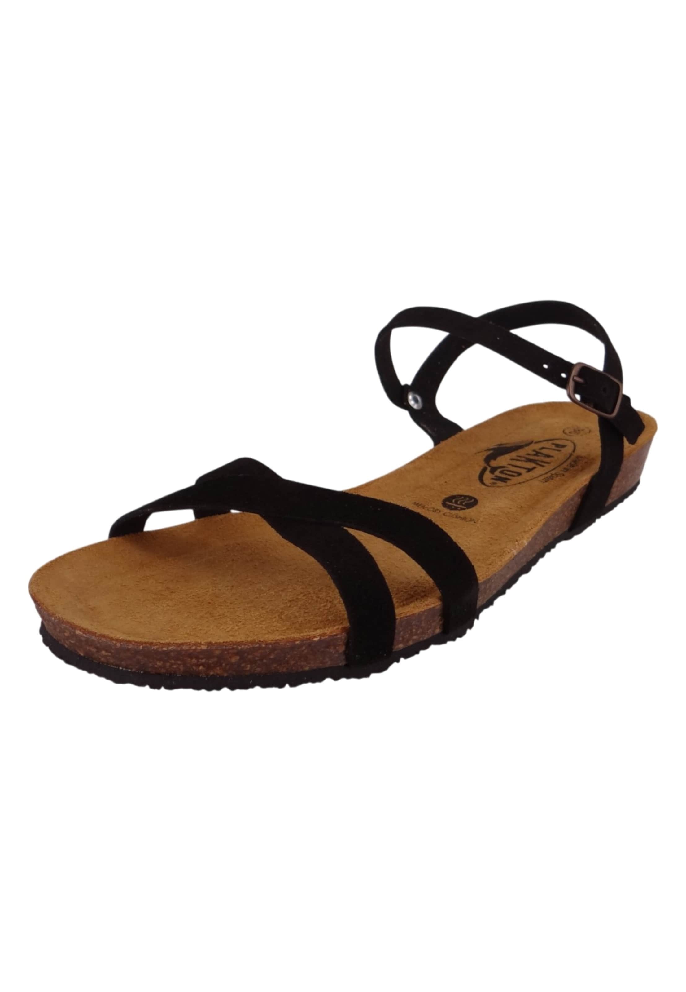 Plakton Strap Sandals 'Fran Date' in Black: front