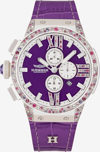 HAEMMER Uhr in lila / pink / silber / weiß, Produktansicht