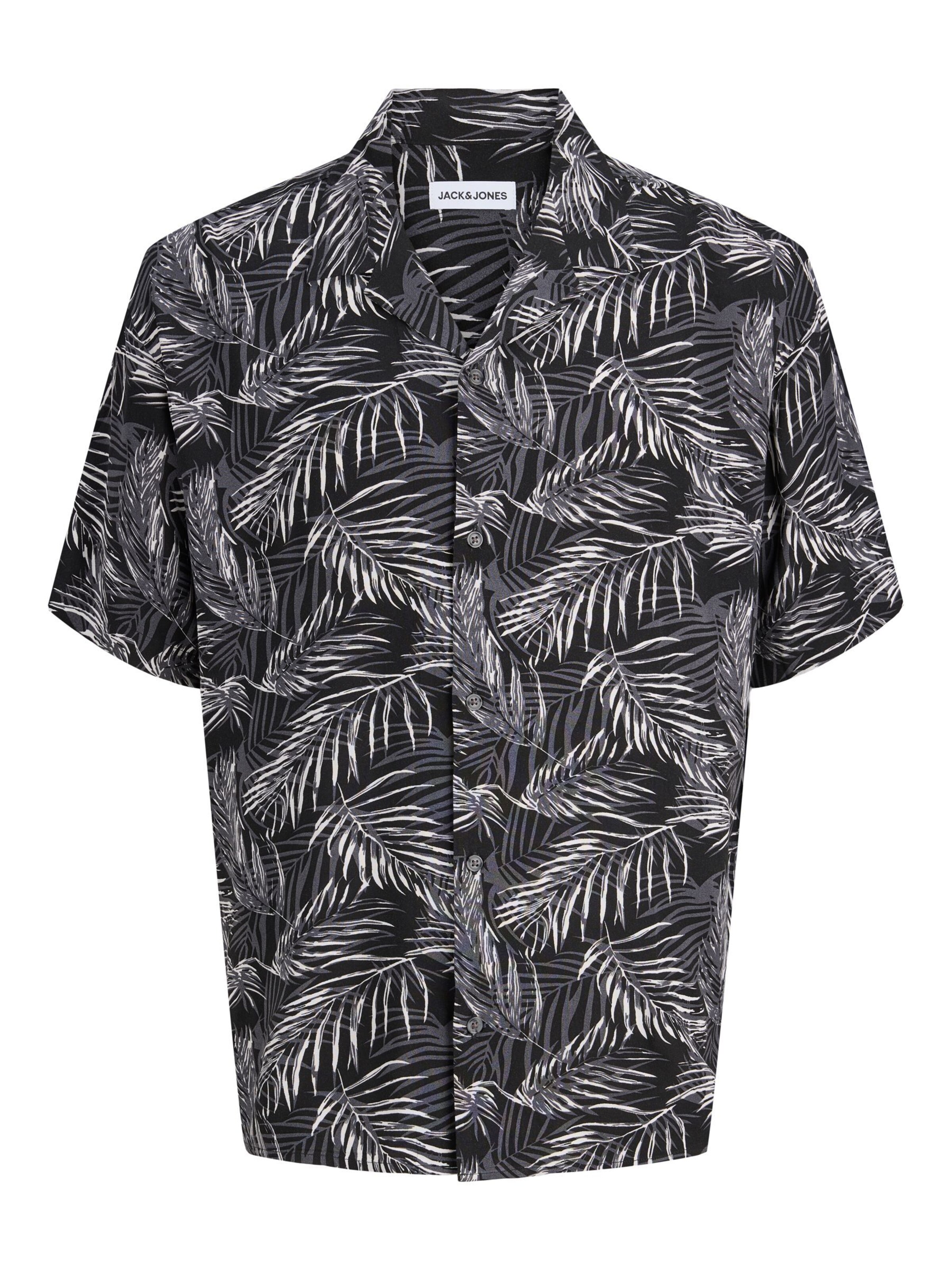 JACK & JONES Camisa en gris oscuro / negro / blanco, Vista del producto