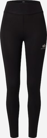 Skinny Leggings de la ALPHA INDUSTRIES pe negru: față