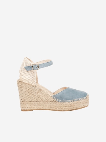 Alhamas - Sandalias con hebilla 'Alpargata Cuña 10 cm' en azul: frente