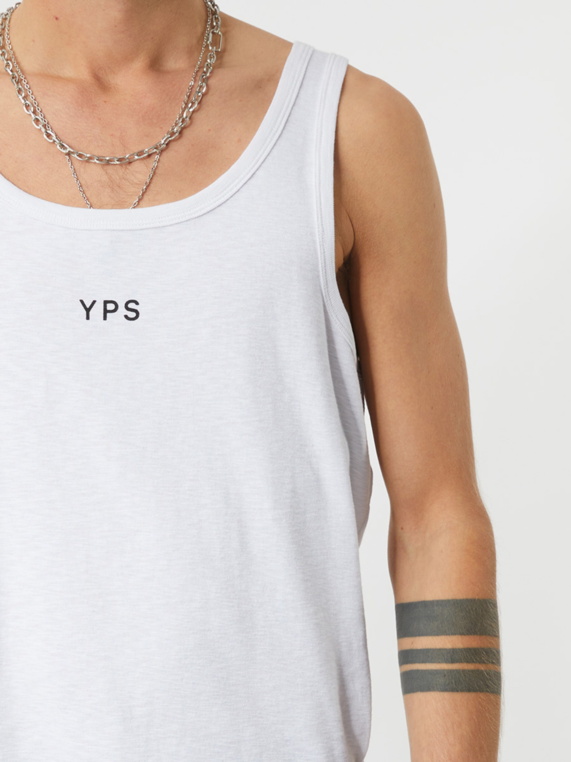 Männer Shirts Young Poets Society Top 'Pio' in Weißmeliert - UP94903 Männer Shirts Young Poets Society Top 'Pio' in Weißmeliert - UP94903