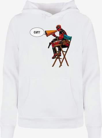 ABSOLUTE CULT Sweatshirt 'Deadpool - Directors Chair' in White: front