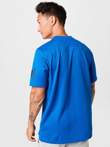 ADIDAS SPORTSWEAR Performance Shirt 'Workout Front Rack Impact Print' in Blue