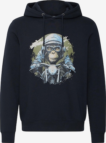 BLEND Hoodie ' BHRona Animal print ' in Schwarz: Vorderseite