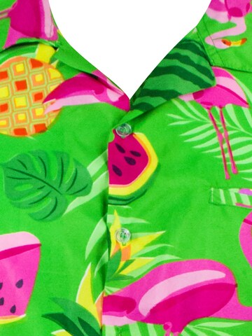 King Kameha Shirt 'Flamingo Melone' in Grün
