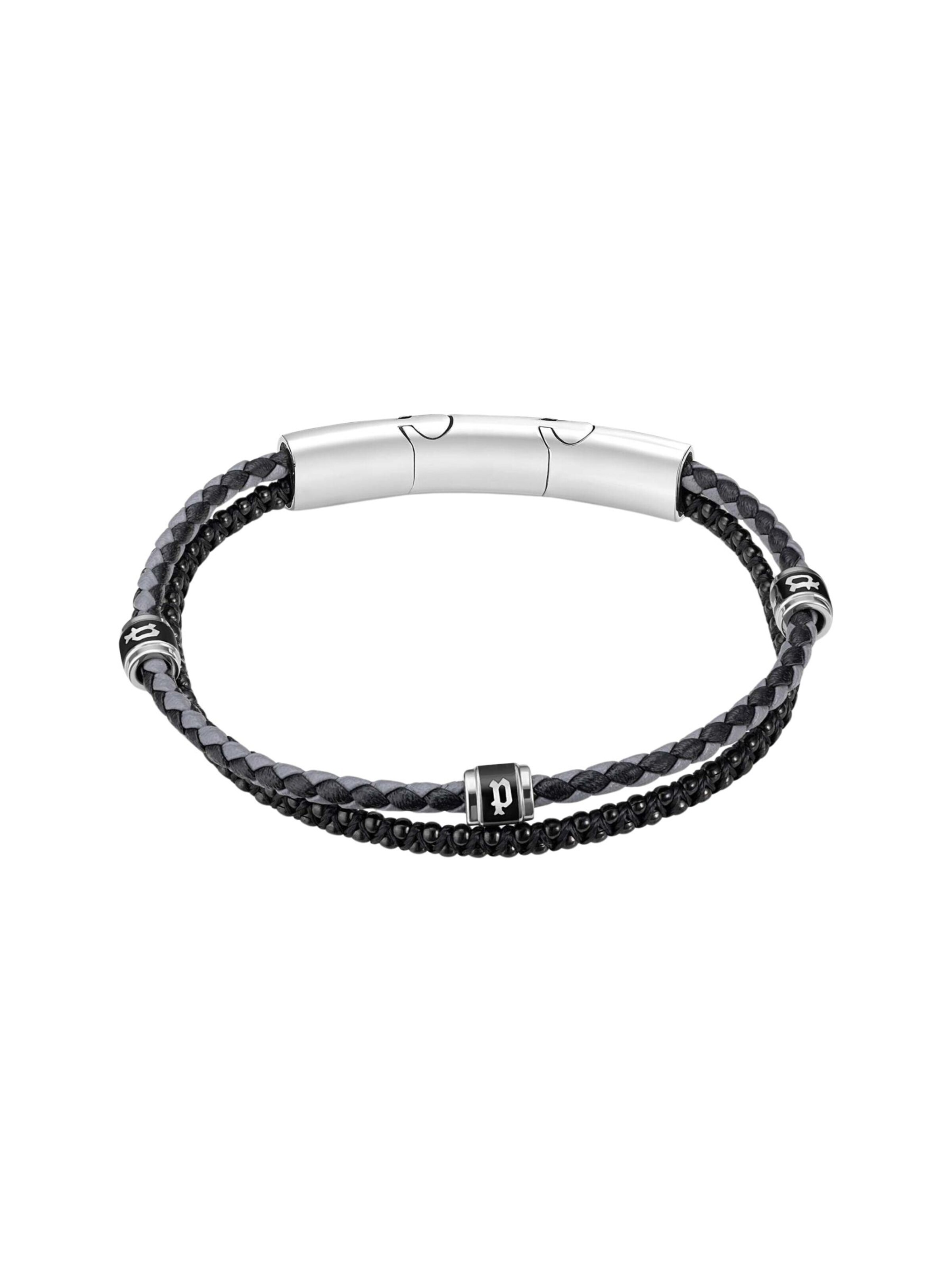 POLICE Armband 'Twinrow'‌‌‌‌ in Schwarz: Vorderseite