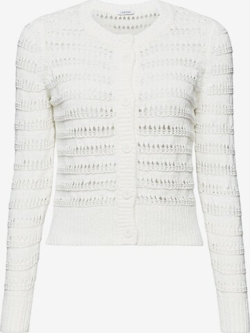 ESPRIT Knit Cardigan in White: front